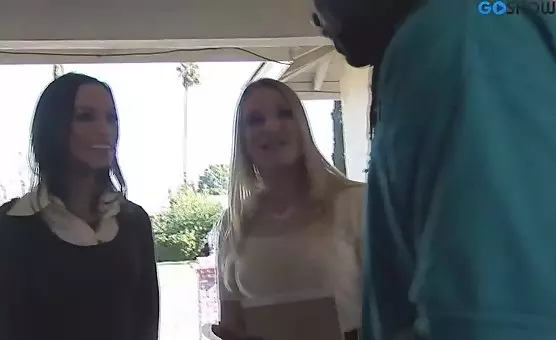 Double Blowjob Delight with Interracial Threesome and Explicit Pleasure