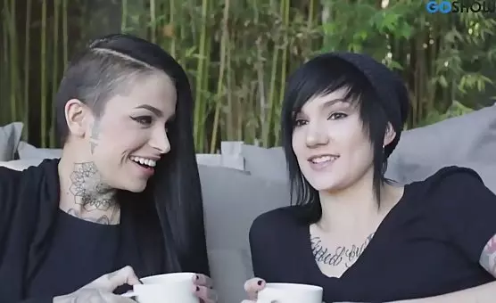 Inked Tattooed Lesbian Lovers Dark Piercings and Stimulation